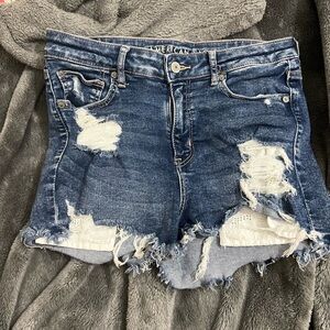 American Eagle Outfitters Distressed Blue Jean Shorts